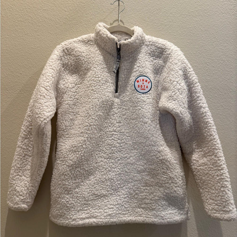 J. America White Sherpa Pullover